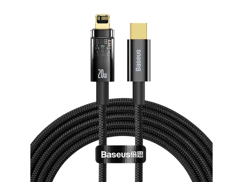 Baseus Cats000001, 1 M, Lightning, Usb C, Hanstik, Hanstik, Sort