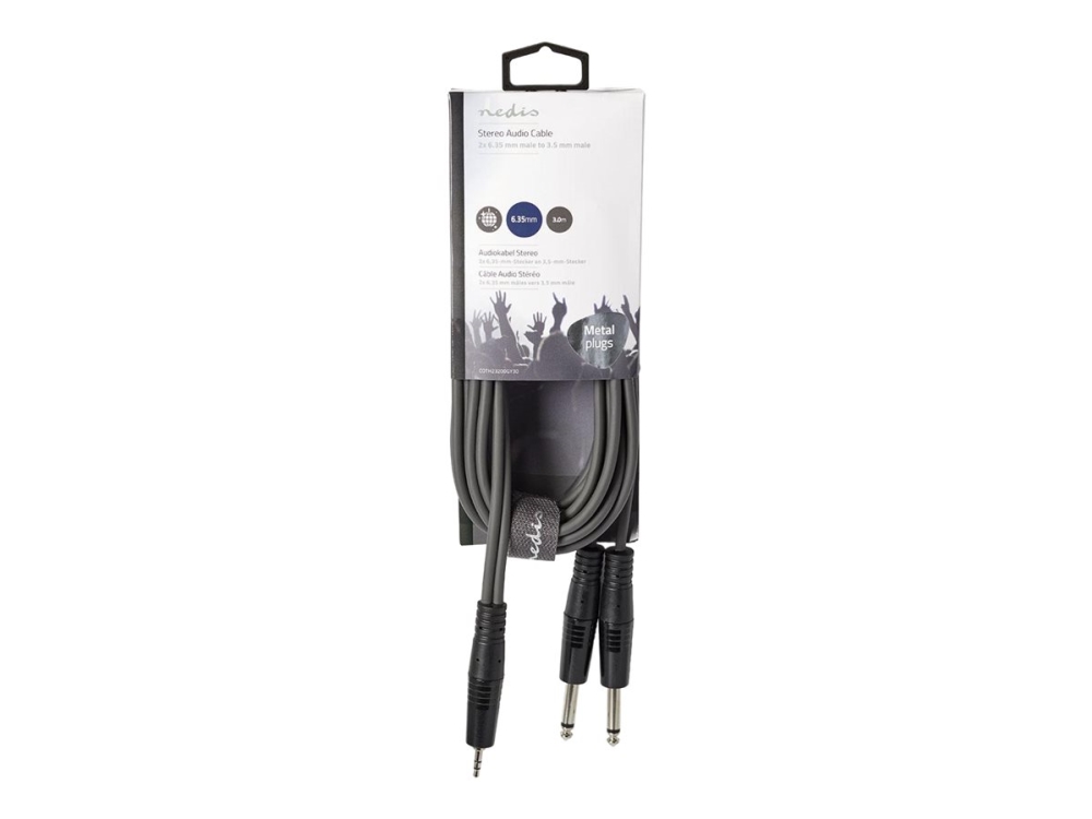 Nedis Onstage Series - Audiokabel - Monostik Han Til Mini-Phone Stereo 3.5 Mm Han - 3 M - Mørkegrå