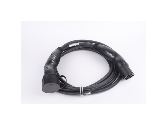 Evaka EV Charging Cable Type 2-Type 2, 22 kW, 32 A, 5 x 6 mm2, 1 x 0.5 mm2, 5 m | ITGAM3871 | Juodas