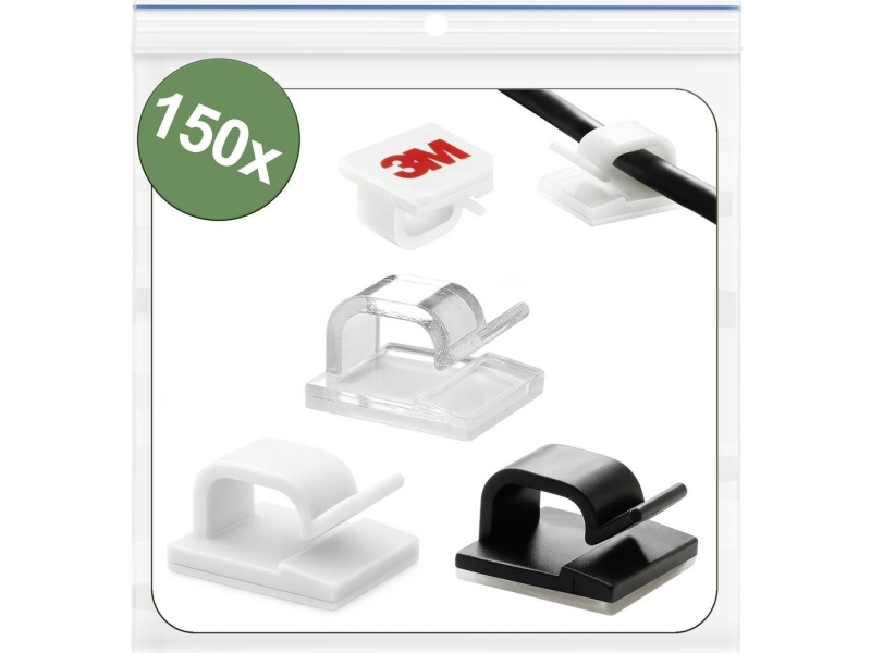 Quadrios 25Ca752 Kabelclip Selbstklebend 25Ca752 Bündel-Ø-Bereich 1 Bis 7 Mm Schwarz, Weiß, Transparent 150 St. (25Ca752)
