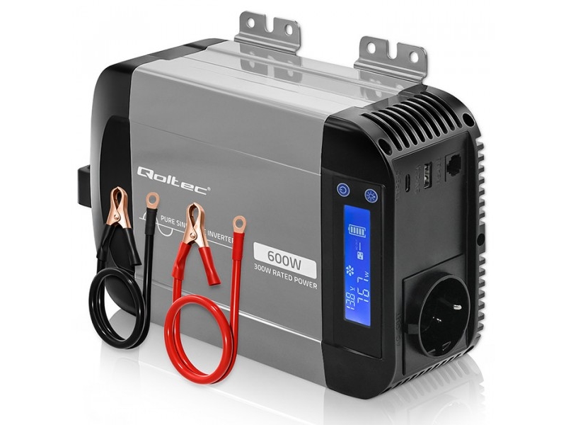 Qoltec ren sinus 12V till 230V 300/600W | Bilvård & Biltillbehör - Bilens Interiörutrustning - Övriga | GameStuff