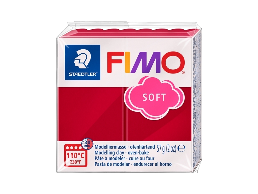 Fimo Modellér soft 57 g körsbärsröd - (6 st.) | Leksaker - Kreativitet - Spela degen | GameStuff