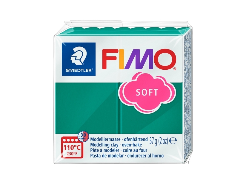 Modellerlera Fimo soft mörkgrön - (6 st.) | Leksaker - Kreativitet - Spela degen | GameStuff