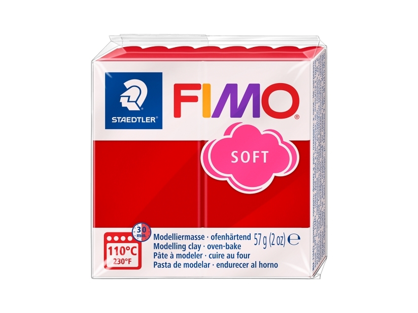 Modellér Fimo soft 57g julerød - (6 stk.)