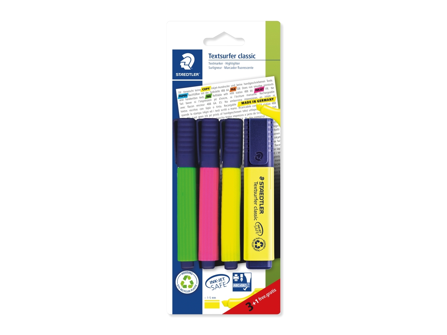 Text surfer classic inkjet 3+1 4 ass/bk - (10 st.) | Skrivredskap - Överstryckningspennor - Övriga Överstryckningspennor | GameStuff