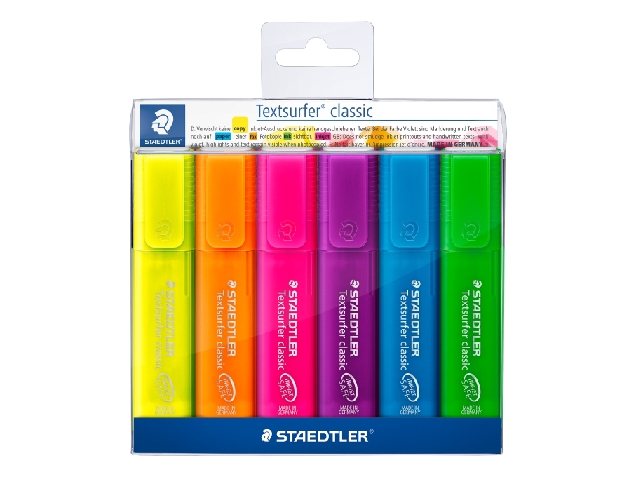 Textsurfer rainbow överstrykningspenna 6 mix/fodral - (5 st.)