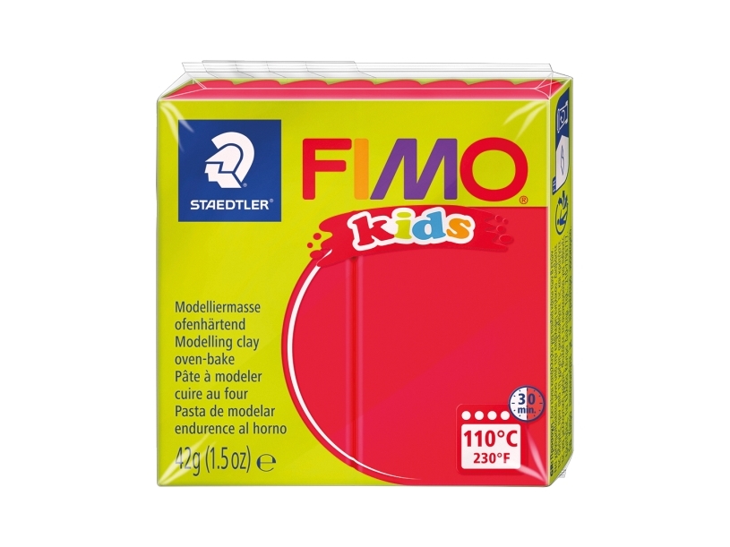Fimo kids mallit. 42 gr. punainen - (8 kpl)