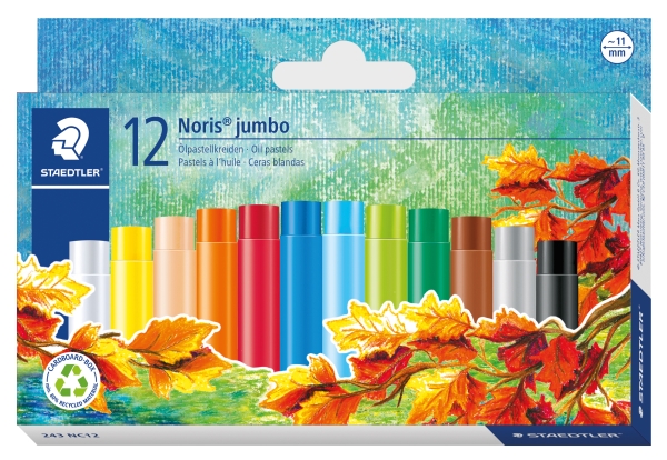 Jumbo oljepastell 11 mm 12 ass. (10 st.) | Skola & Hobby - Konstmaterial - Pastell färger | GameStuff