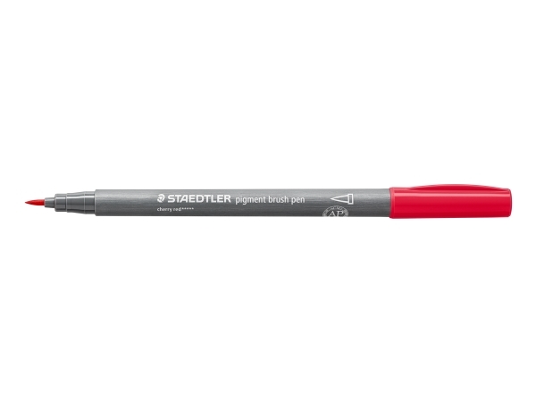 Brush pigment pen kirsebær rød - (10 stk.)