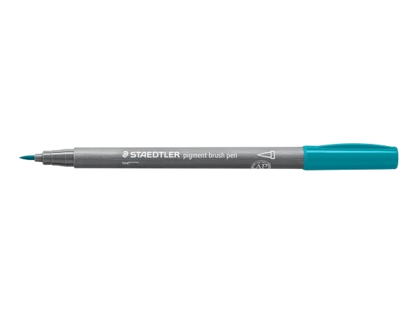 Brush pigment pen blågrøn - (10 stk.)