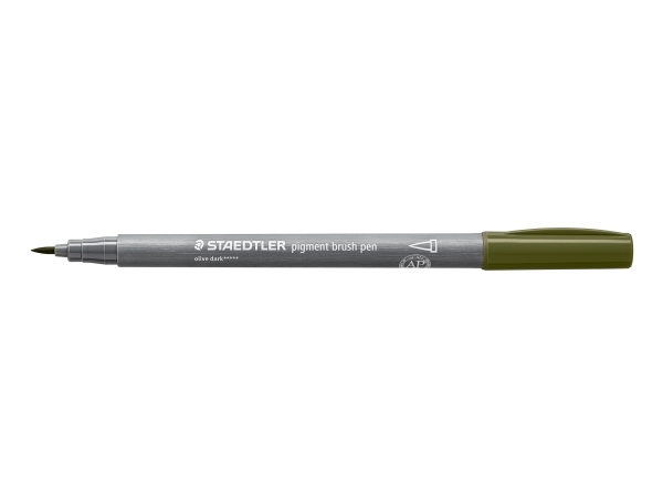 Brush pigment pen mørk oliven grøn - (10 stk.)