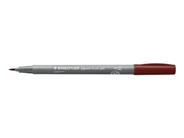 Brush pigment pen maroon rød - (10 stk.)