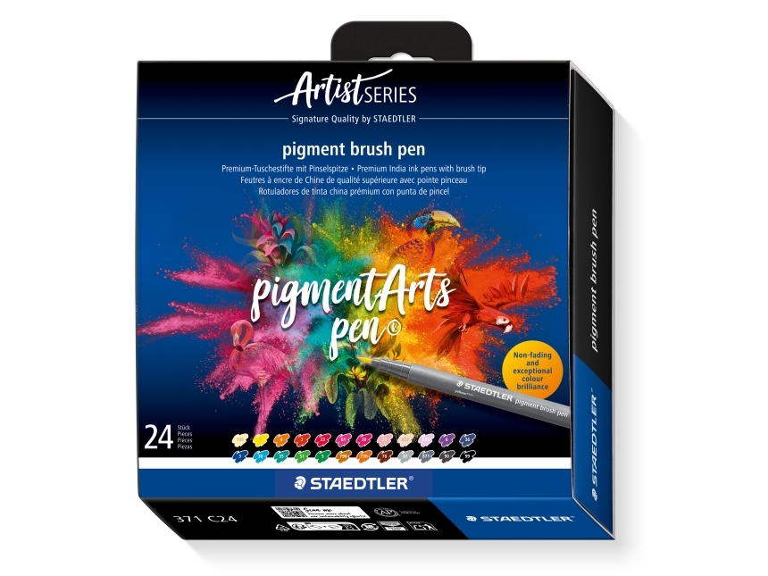 Brush pen pigment 24 st./ass. - (3 st.) | Färg & Tillbehör - Målningsverktyg - Penslar | GameStuff