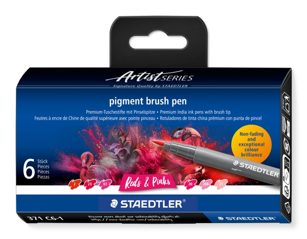 Penselpenna pigment röd&rosa 6 st - (8 st) | Färg & Tillbehör - Målningsverktyg - Penslar | GameStuff