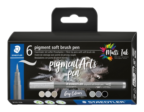 Penselpenna soft/pigment grå 6 st/fp - (8 st.) | Färg & Tillbehör - Målningsverktyg - Penslar | GameStuff