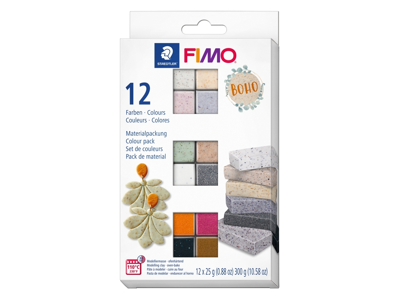 Fimo - Ler Til Ovn - Boho Effect - Flere Farver - 12x25 G