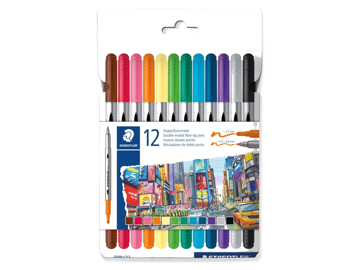 Staedtler duotussar 12 st/fp (10 st.) | Skrivredskap - Fiberpennor & Fineliner - Fiberpennor | GameStuff