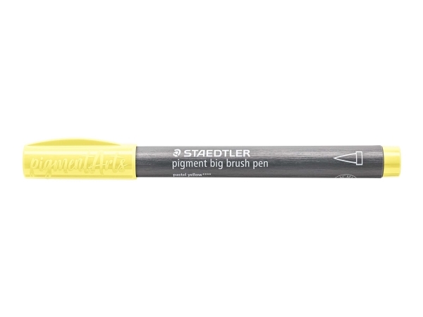 Brush pigment pen stor past. gul - (10 stk.)