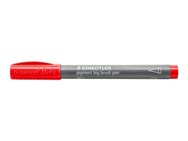 Brush pigment pen stor rød - (10 stk.)