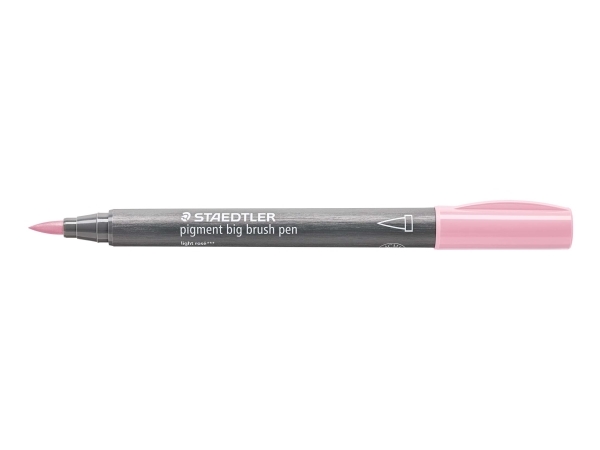 Brush pigment pen stor lys rose - (10 stk.)