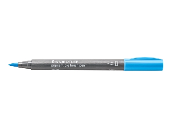 Brush pigment pen stor lys blå - (10 stk.)