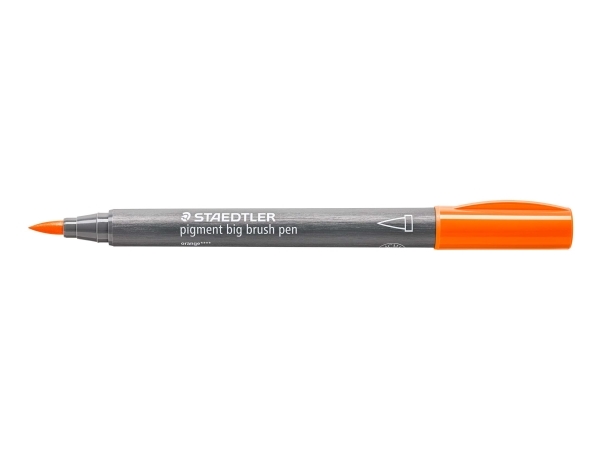 Brush pigment pen stor orange - (10 stk.)