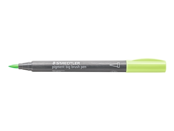 Brush pigment pen stor lime grøn - (10 stk.)