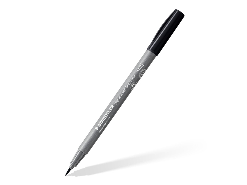 Staedtler pigment soft brush pen 372, Harmaa, 1 kpl