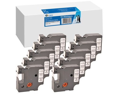 G&G 19333, Schwarz Auf Weiss, Etikettenrolle, D1, Grau, Dymo, Dymo Labelmanager 160 Dymo Labelmanager 350 Dymo Labelmanager 350D Dymo Labelmanager 36