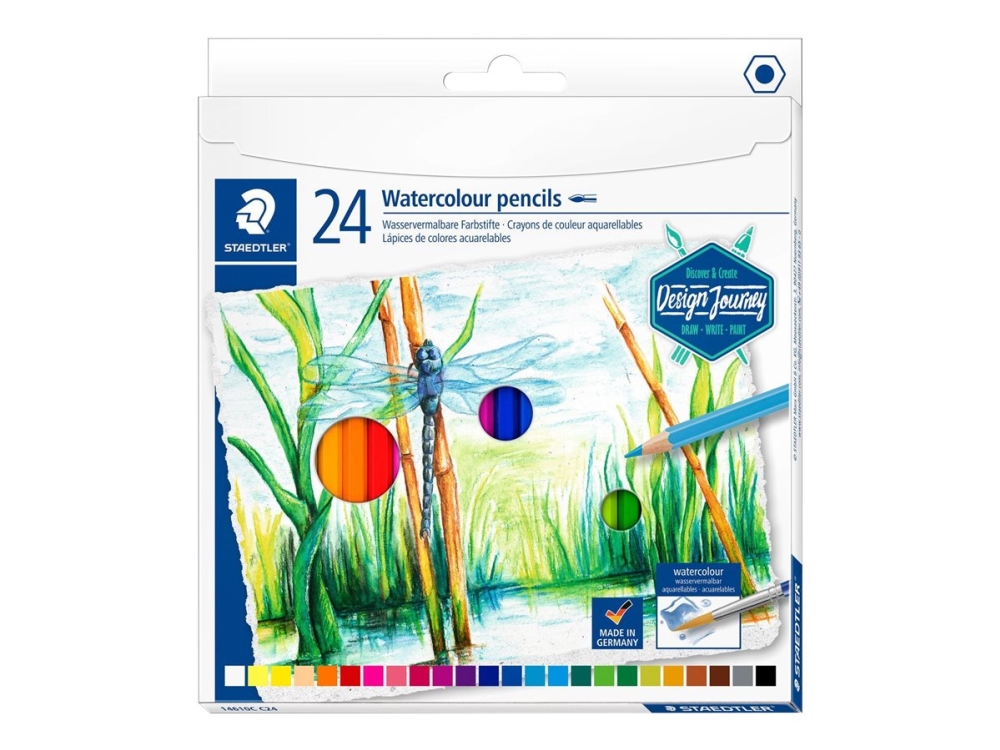 STAEDTLER 146 10C - Vattenfärgspenna - blandade färger (paket om 24) | Skola & Hobby - Konstmaterial - Akvareller och vattenfärger | GameStuff