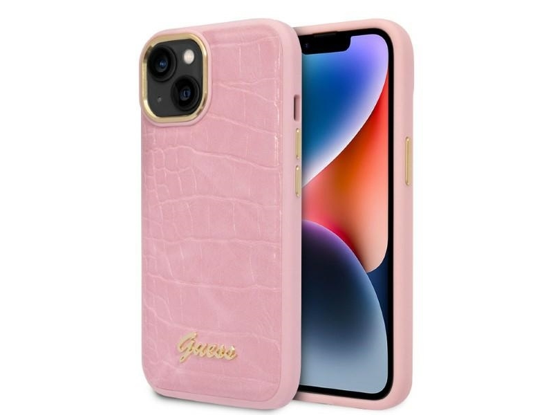 Guess Croco Collection Case Für Iphone 14 - Pink