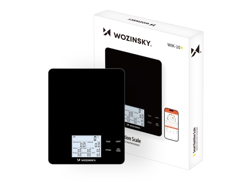 Wozinsky Wik-10 Intelligente Küchenwaage Mit Digitaler Anzeige Bluetooth App - Schwarz