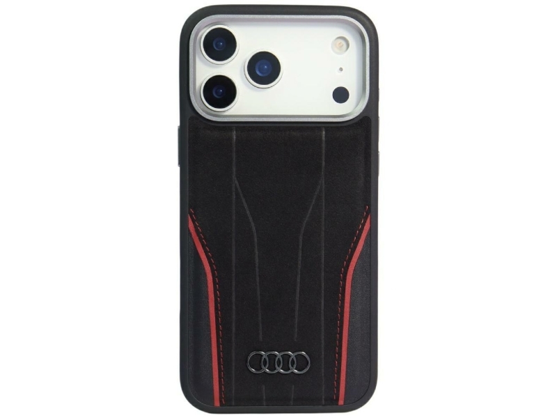 Audi R8 Echtes Leder Magsafe-Hülle Für Iphone 17 Pro Max - Schwarz Und Rot