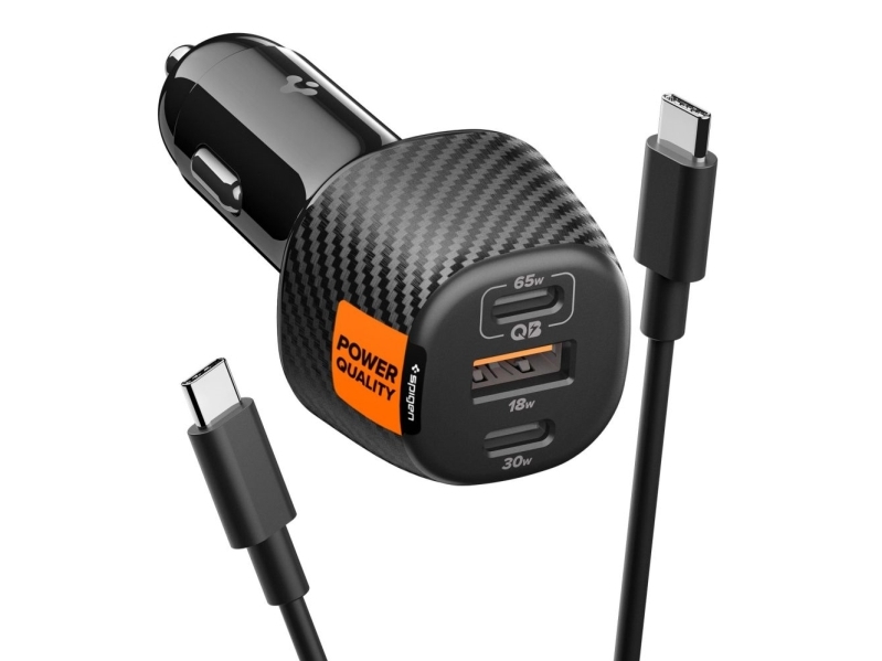 Spigen Essential Ev1133 3-Port Biloplader - Sort