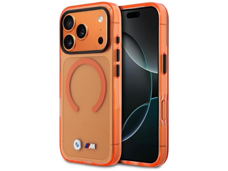 Bmw M Iml Metal Logos Magsafe-Cover Til Iphone 17 Pro Max – Pro Orange