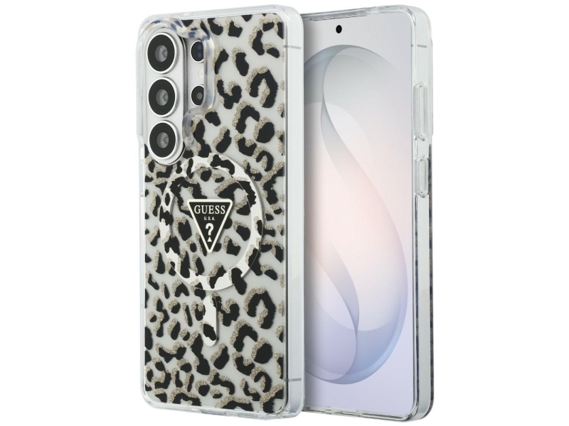 Guess Iml Leopard Print Triangle Magsafe Abdeckung Für Samsung Galaxy S26 Ultra - Schwarz