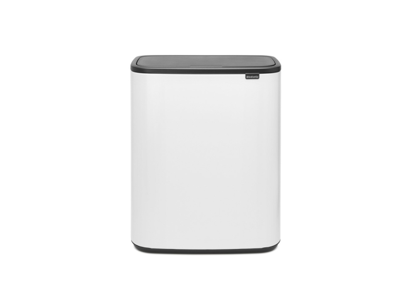 Brabantia Bo Touch Bin, 60 L, Rektangulær, Plast, Sort, Hvid, Plast, 545 mm