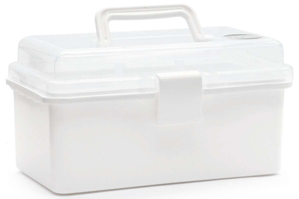 Opbevaringsboks Med Indsats 20X10x10 Cm Hvid/Klar
