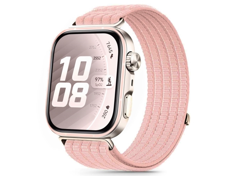 4X Tech-Protect Nylonarmband Für Huawei Watch Fit 3 / 4 / 4 Pro / 5 / 5 Pro Light Pink
