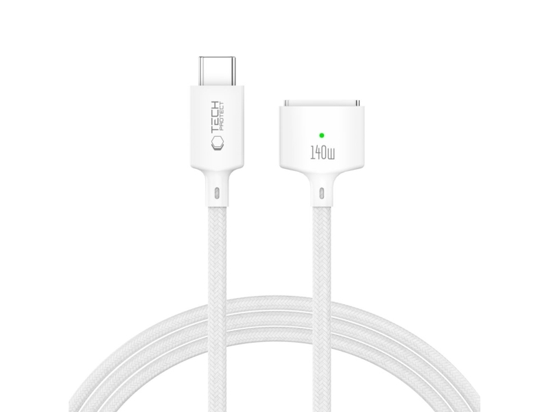 Tech-Protect TECH-PROTECT MMC01 Ultraboot Magnetic MacBook-strømkabel USB-C til MagSafe 3 140W 200 cm hvid