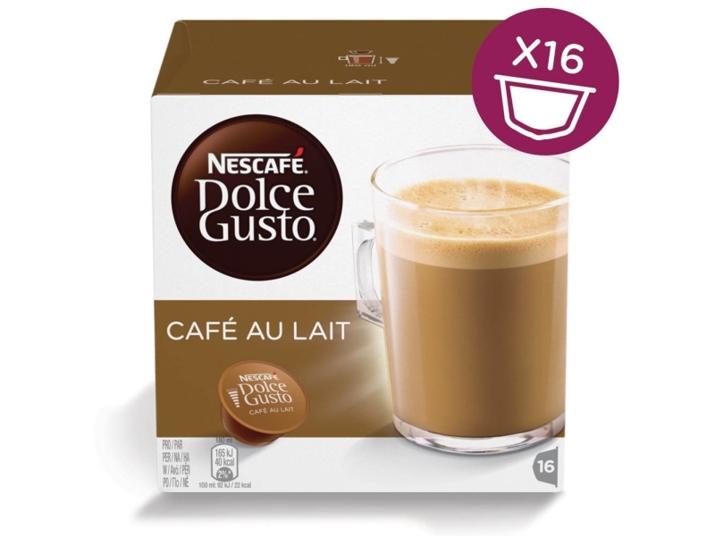 Nescafé Dolce Gusto Café au lait, 160 g, Cafe au lait, 16 stk, Kasse