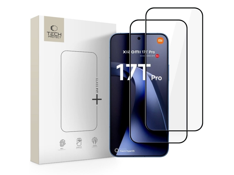 Tech-Protect Glass Fit+ Panzerglas (2Er-Set) Für Xiaomi 17T Pro - Schwarz