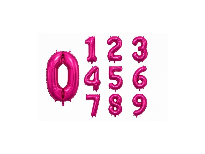 Folie Nummer Ballon 5 Rosa, 86 Cm