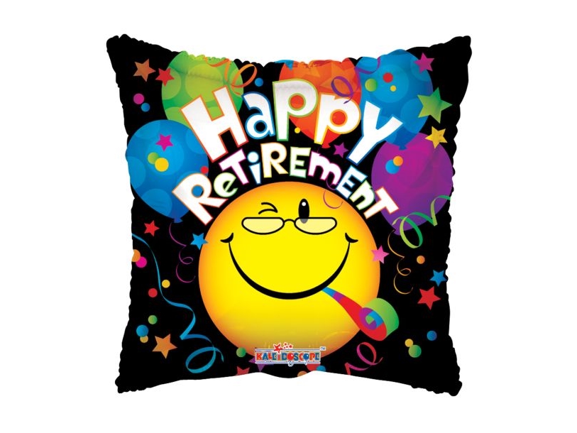 Folieballon Happy Retirement, 46 Cm
