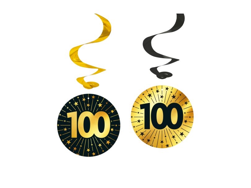 Spiraler I Sort Og Guld, 100