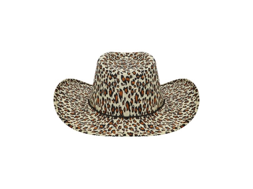 Cowboyhat med leopardmønster