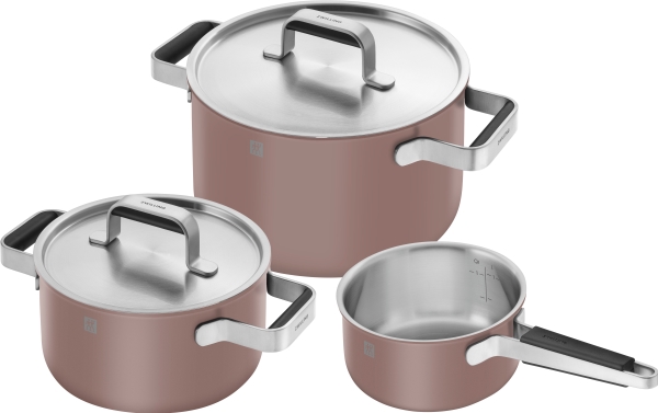 ZWILLING Pure Gryde- og pandesæt, 3-dele, 18/10 rustfrit stål