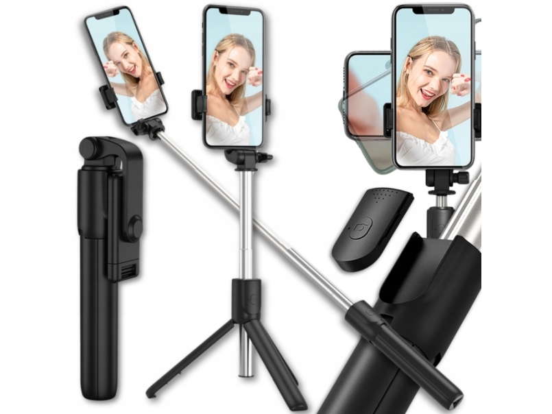 Wozinsky Selfie stick WHS1Y Telescopic Tripod 1m with Phone Holder - Black