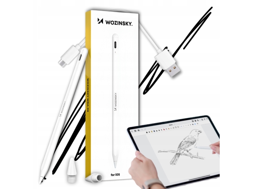Wozinsky WRA-08 stylus til iPad USB-C hurtigopladning - hvid
