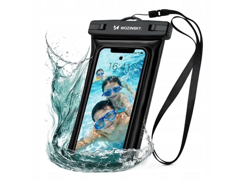 Wozinsky etui WWE-01 vandtæt med telefonarmbånd PVC - sort